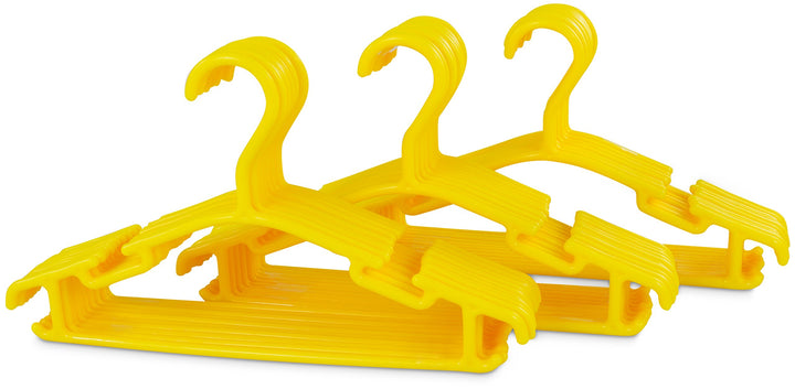 Kinder Kleiderbügel 30er Set - Kunststoff Gelb - Kinderzimmer Bügel 30 Stück für Kindermode & Babykl