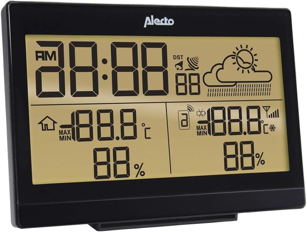 Alecto WS-2300 Funk Wetterstation - Kabelloser Sensor - Innen und Aussentemperatur - Hygrometer - We