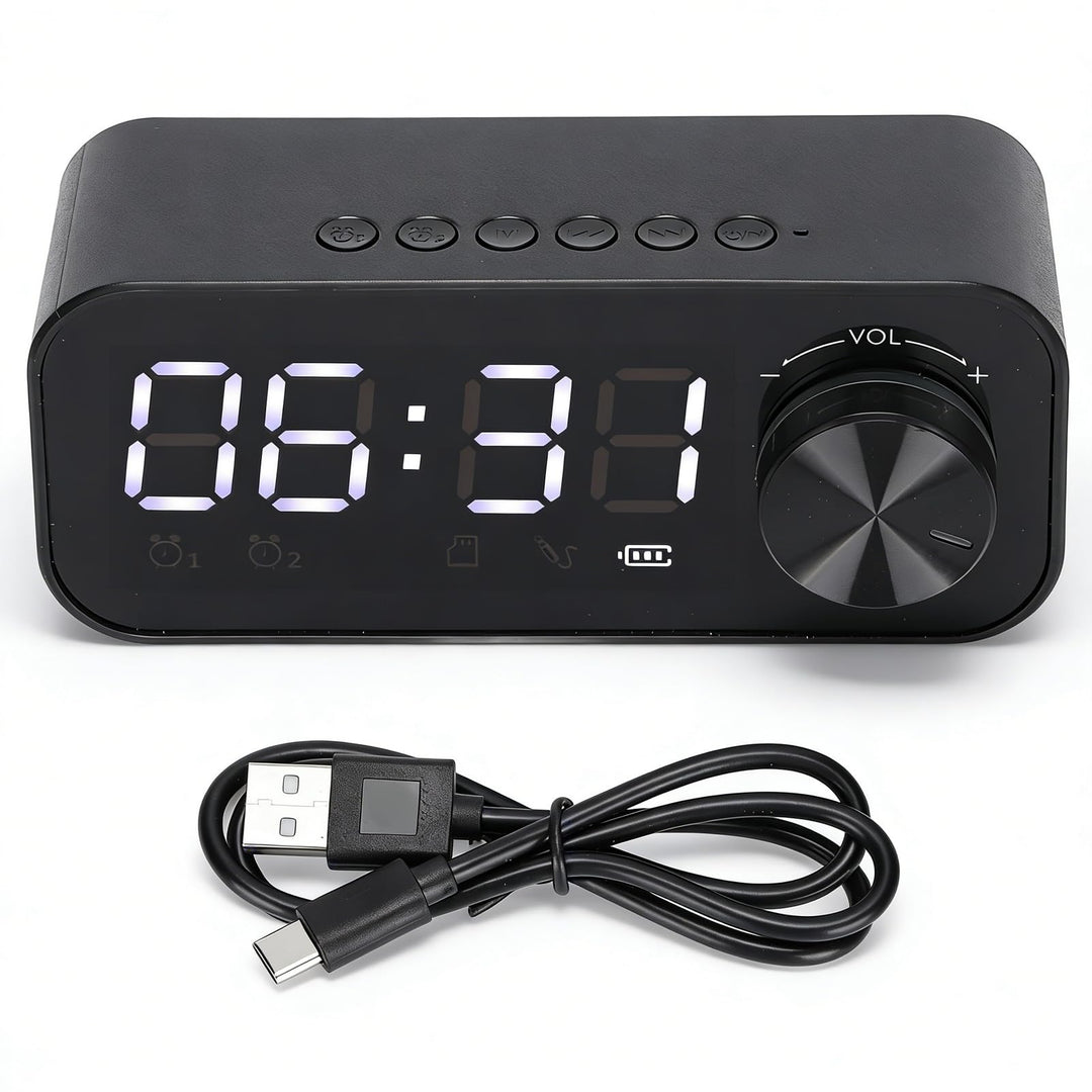 Radiowecker, Multifunktionaler Bluetooth-Lautsprecher, Uhrenlautsprecher, Tragbarer Radiowecker mit