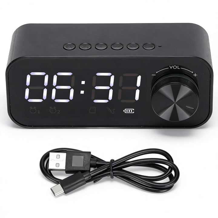 Radiowecker, Multifunktionaler Bluetooth-Lautsprecher, Uhrenlautsprecher, Tragbarer Radiowecker mit