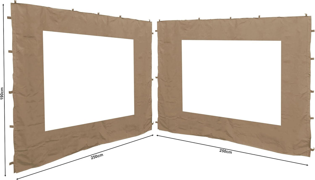2 Seitenteile 250x190cm für Gartenpavillon Antik Pavillon Partyzelt 3x3m Seitenwand Sand Beige 250 /