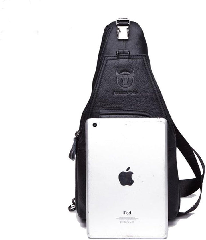 HARPIMER Rindleder Schultertasche, Novatech Rindleder Sling Rucksack Herren, Umhängetasche, Brusttas