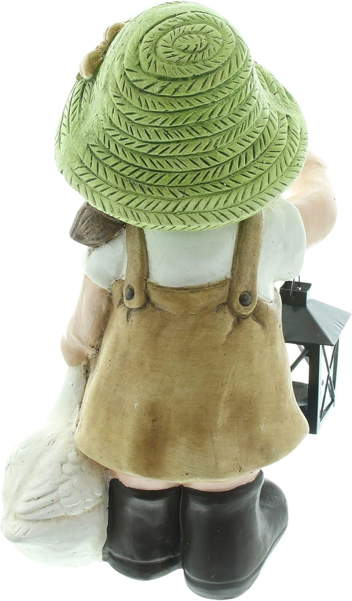 Dekoleidenschaft Dekofigur Mädchen mit Laterne Outdoor Gartendeko, Frühlingsdeko, Teelichthalter für