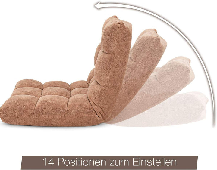 GOPLUS Bodenstuhl, Bodensofa mit Rückenlehne, Bodensessel mit Schlaffunktion, Floor Chair, Lazy Sofa