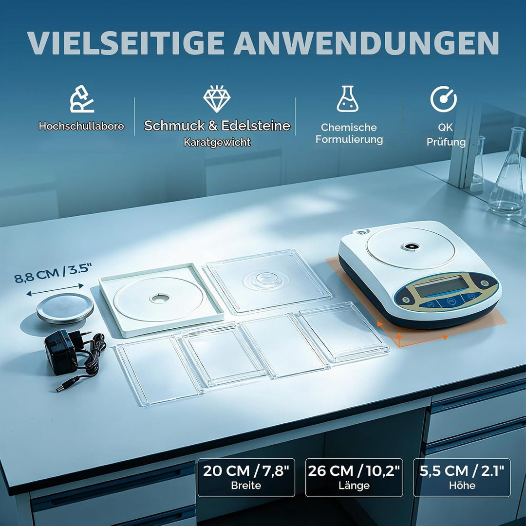 Bonvoisin 500gx0,001g Elektronische Analysenwaage Hochpräzises Laborwaage 1 mg Präzisionswaage mit W