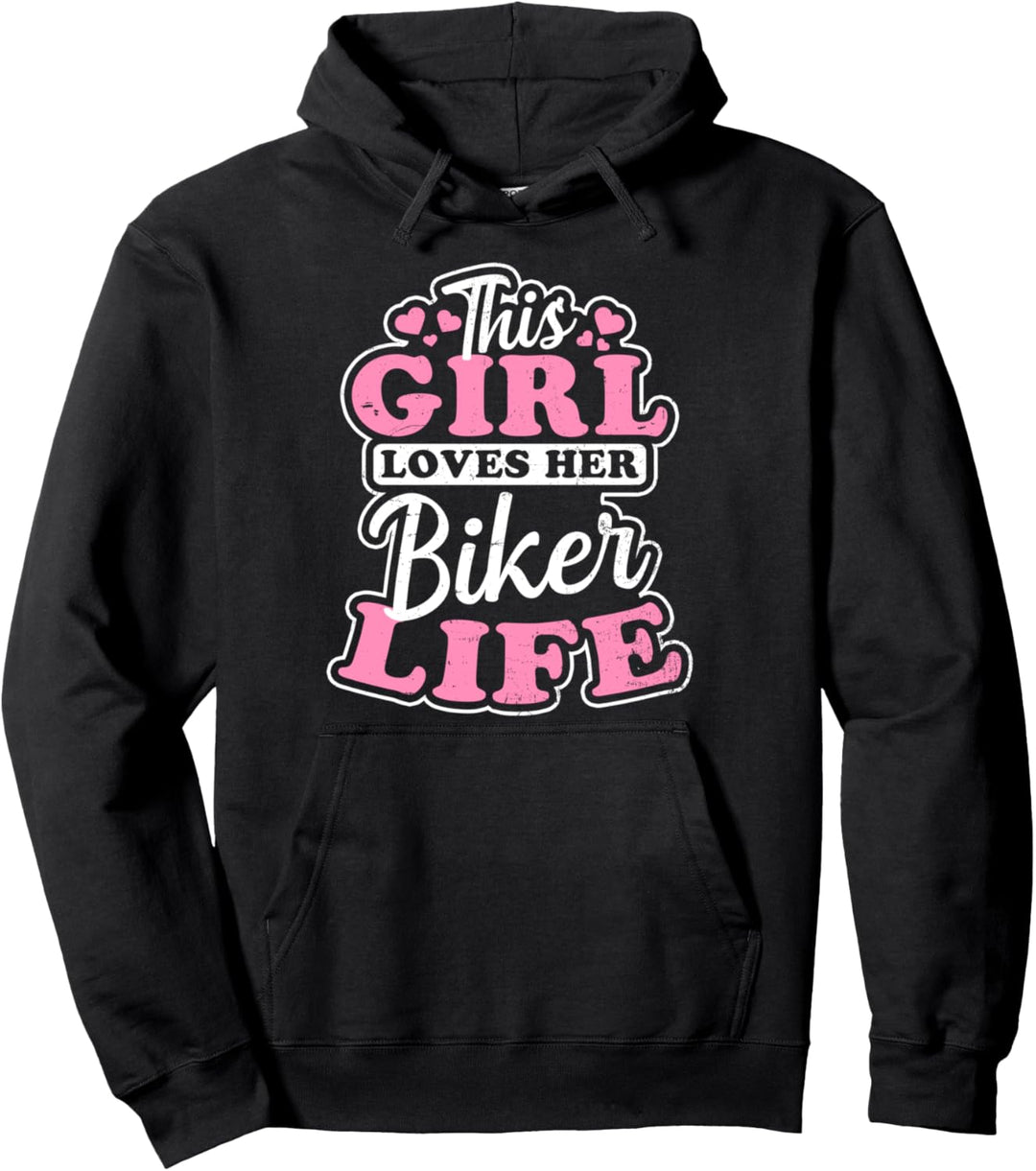 Dieses Mädchen liebt ihr Design-Biker-Leben Pullover Hoodie