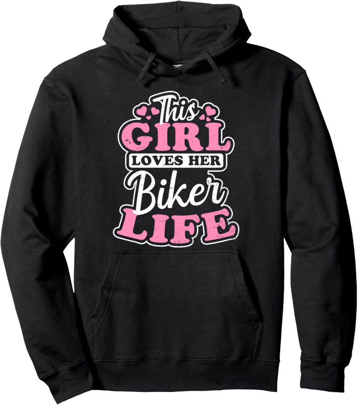 Dieses Mädchen liebt ihr Design-Biker-Leben Pullover Hoodie