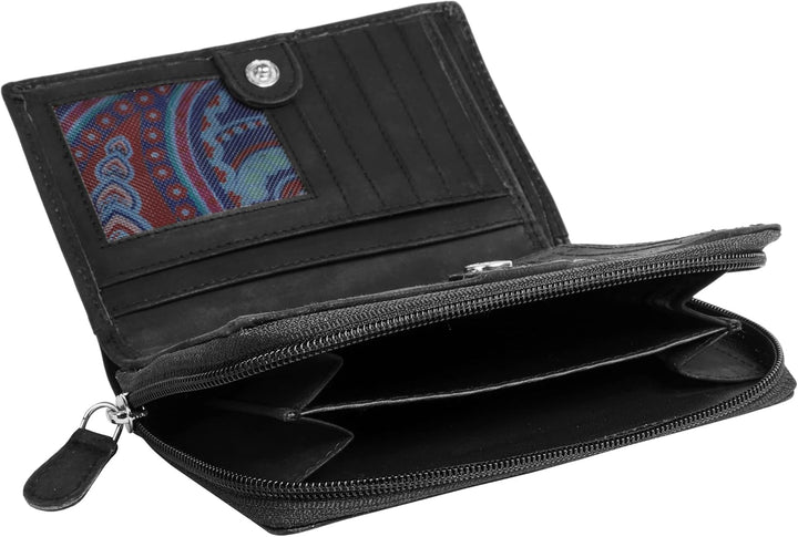 bruno banani Geldbörse Echt Leder schwarz Damen - 021337, Schwarz