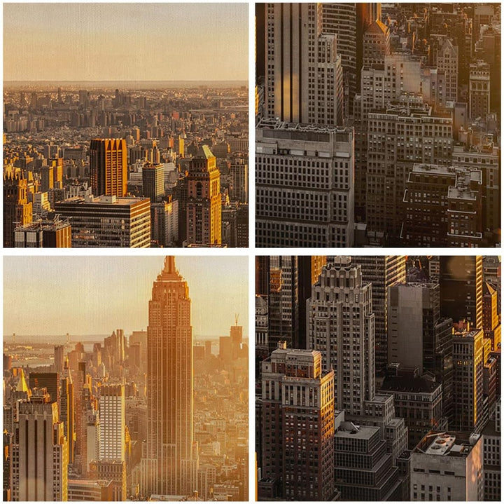 Bilder auf Leinwand New York Wolkenkratzer Manhattan Leinwandbild 70x50cm Wandbilder Dekoration Wohn