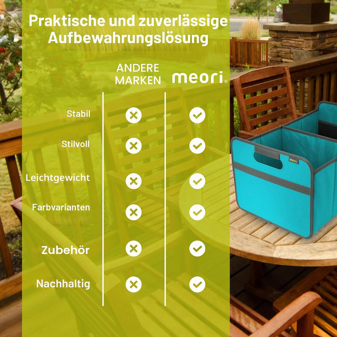 Meori Aufbewahrungsbox faltbar Traglast 30 kg - 50cm 32cm 27.5cm Grösse L Box Azur, Box Azur