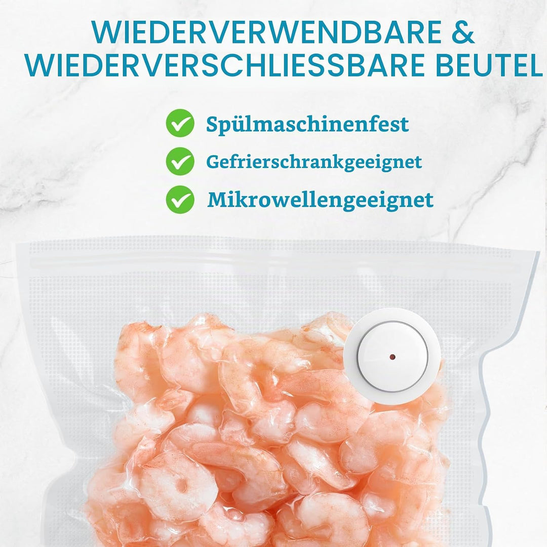 Vakuumierbeutel 20 Beutel 26 * 28cm, Vakuumbeutel für Lebensmittel, Sous Vide Gefrierbeutel, Einschw