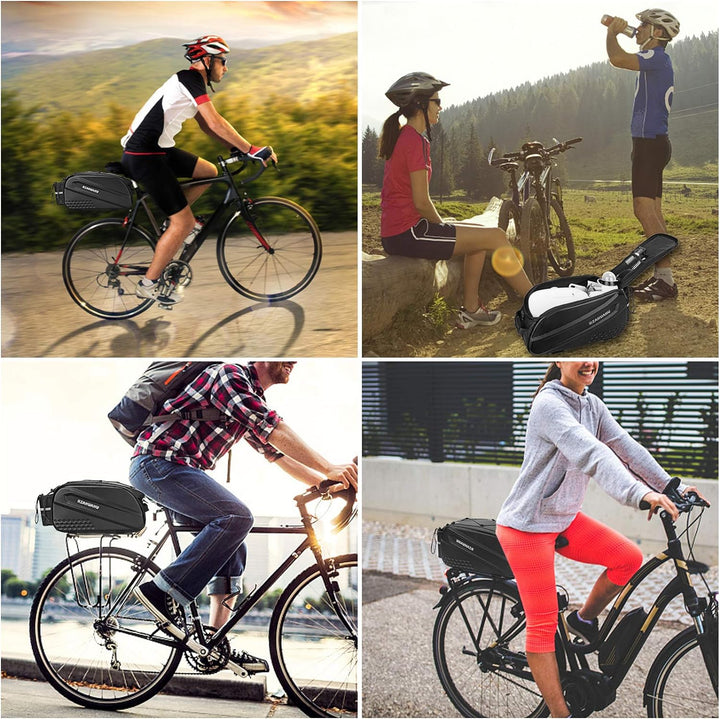 Lixada Fahrrad Gepäckträgertasche 10L Multifunktion Wasserfeste Fahrrad Rücksitz Kofferraumtasche Fa