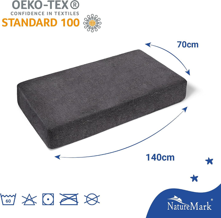 NatureMark 2er Pack Kinder FROTTEE Spannbettlaken, Spannbetttuch kuschelig weich, für Babybett und K