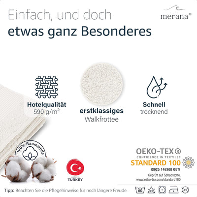 Merana Rome Handtuch Set | saugstark, weich und fusselfrei | Frottier Luxus Qualität | 100% Baumwoll