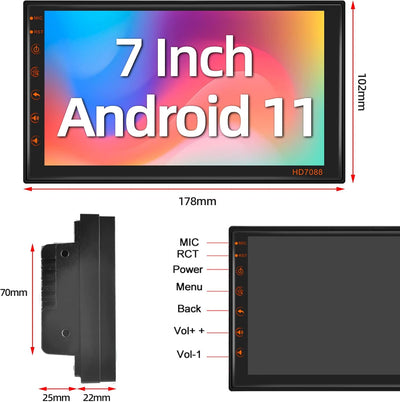 Podofo Autoradio 2 Din mit Wireless Apple Carplay Android Auto Bluetooth, Android 13 Doppel Din Auto