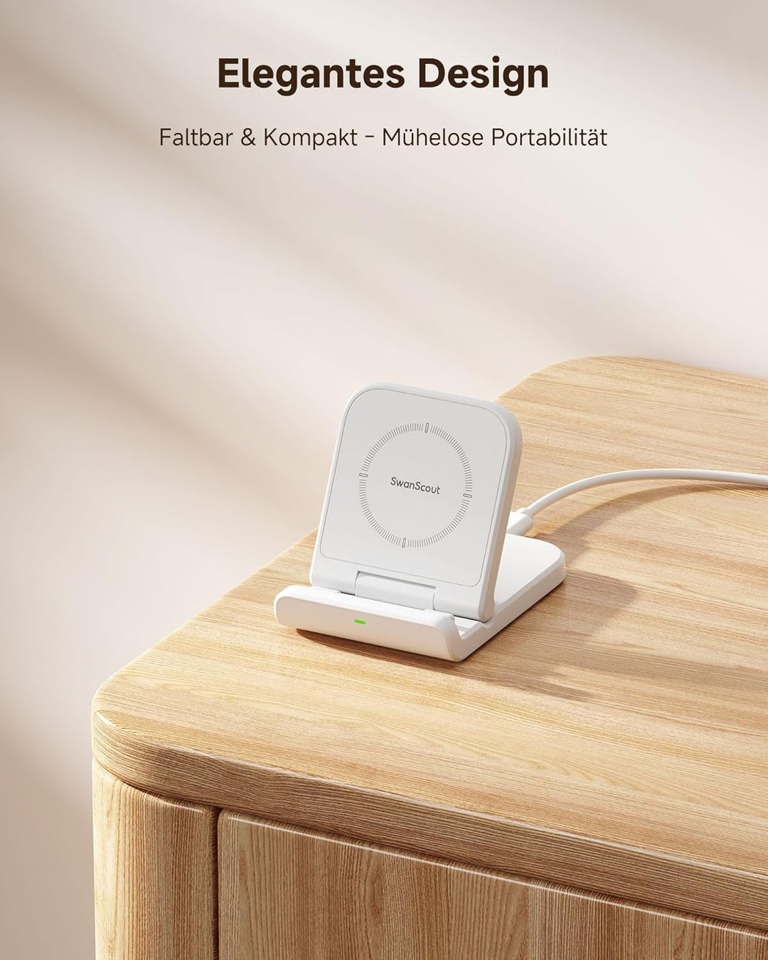 SwanScout Faltbare Induktive Ladestation für Samsung Galaxy Z Flip 7/7 FE 6/5/4/3 & Moto Razr 60/50/