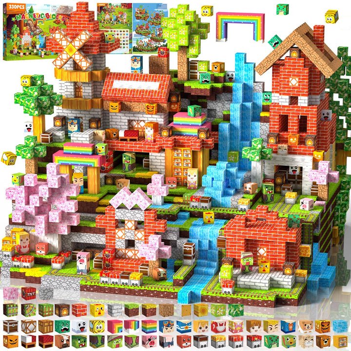 Magnetische Bausteine 330 PCS 2CM Magnetbausteine für Kinder ab 3 Jahre Blocks, Montessori Spielzeug