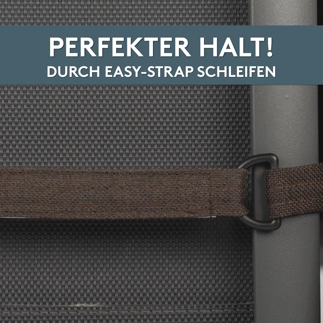 LILENO HOME Gartenstuhl Auflagen als [2er Set - Niedriglehner] in Braun - Bequeme Liegen als Sitzauf