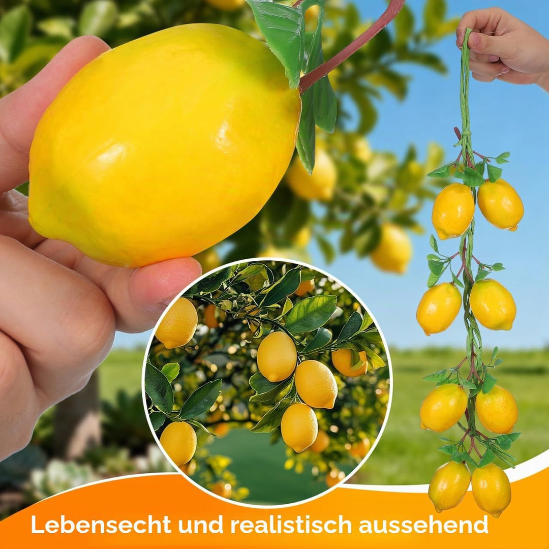 Simulations Zitronenschnur 2 Bündel Künstliche Zitronen Mit Aufhänger 20.47 Zoll Hängende Deko Für K