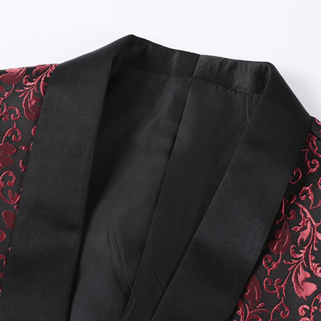 Allthemen Sakko Herren Slim Fit Jacquard Bunte Sakko Casual Blazer Glitzer Smokingjacke Anzugjacke f