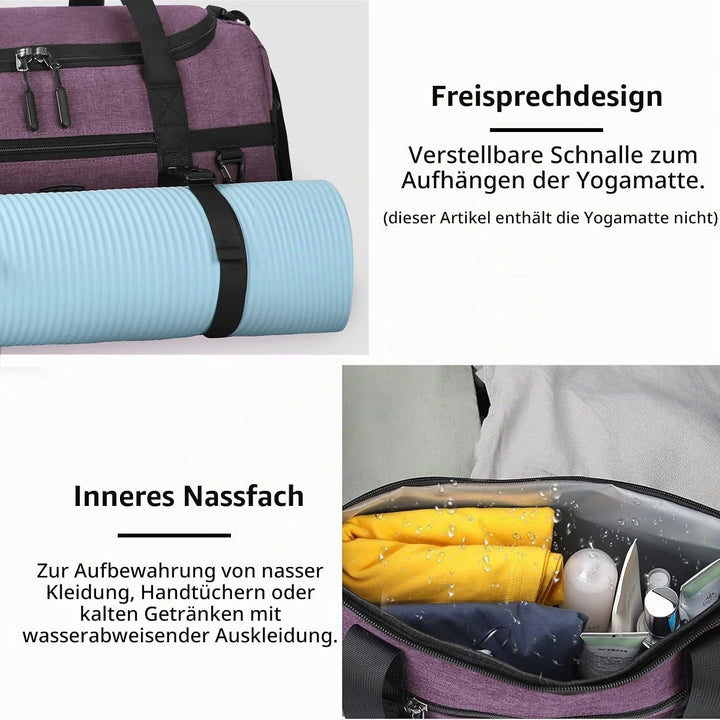 Lubardy Sporttasche Reisetasche Gross 40L Wasserdicht mit Sporthandtuch Schuhfach Nassfach Weekender