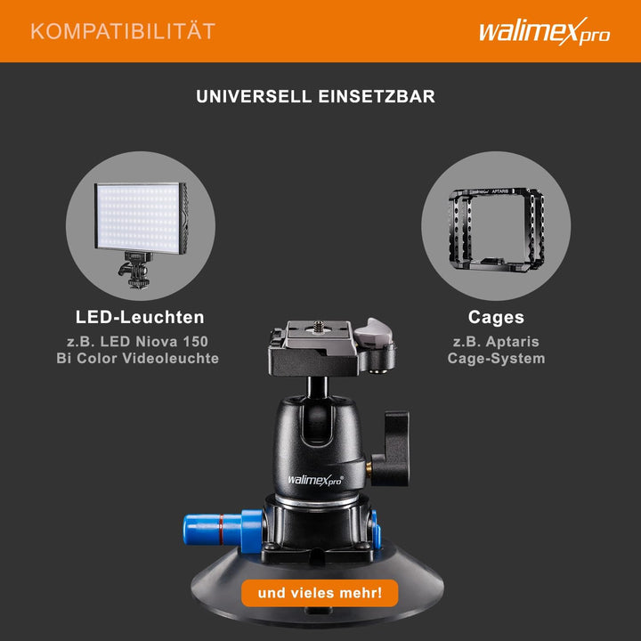 Walimex Pro Saugnapf-Stativ inkl. Kugelkopf für System- und DSLR Kameras