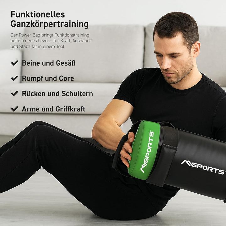 MSPORTS Power Bag Premium 5-30 kg Fitness Bag - Sandsack für Functional Fitness Gewichtssack 15 kg