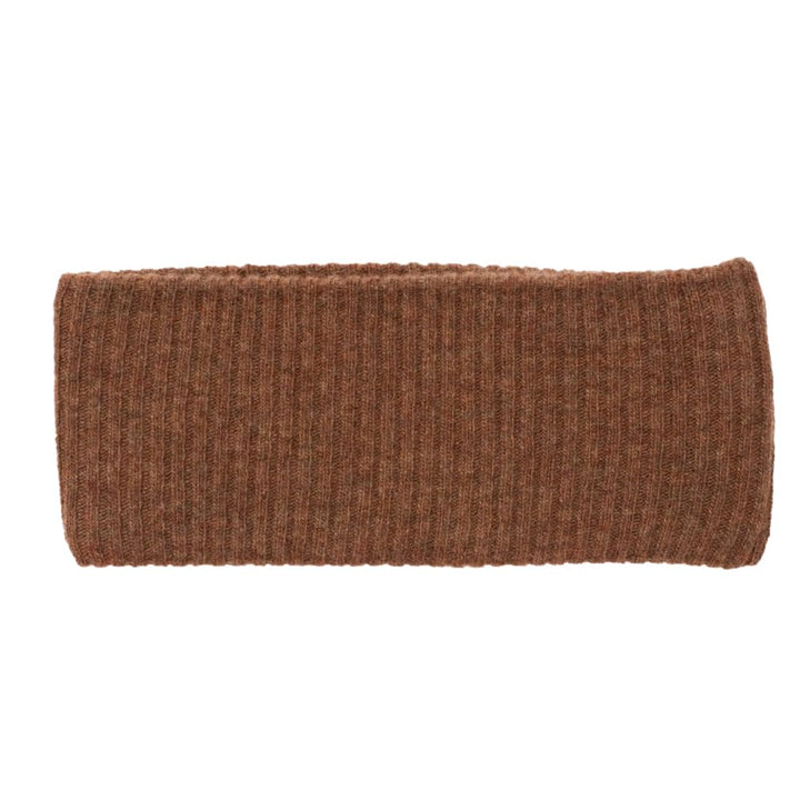 FosterNatur, Merino Stirnband Rippe mit Baumwollfutter, 100% Wolle Hazelnut, Hazelnut