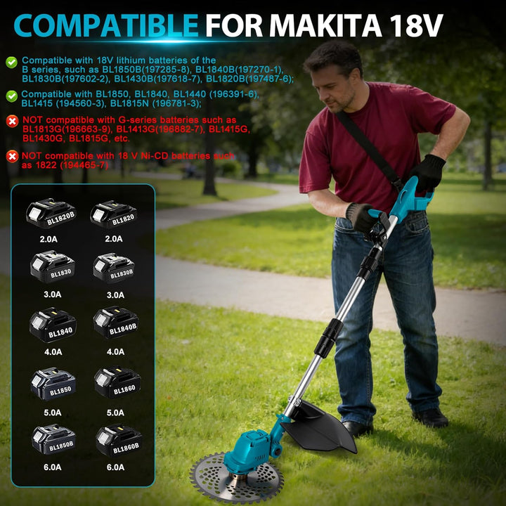Akku Rasentrimmer kompatibel mit Makita 18V Akkus (ohne Akku)