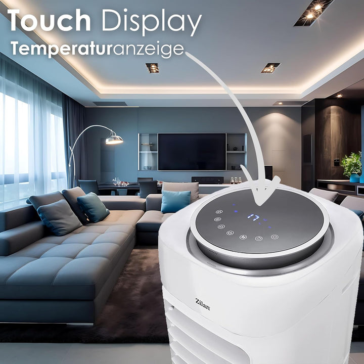 3in1 Standventilator mit Wasserkühlung sehr leise - Mobile Klimaanlage ohne Abluftschlauch -Verdunst