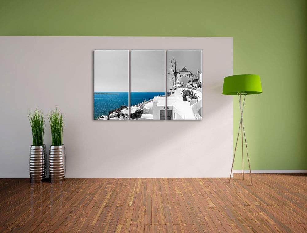 Club Kalimera Kriti in Kreta schwarz/weiss 3-Teiler Leinwandbild 120x80 Bild auf Leinwand, XXL riesi