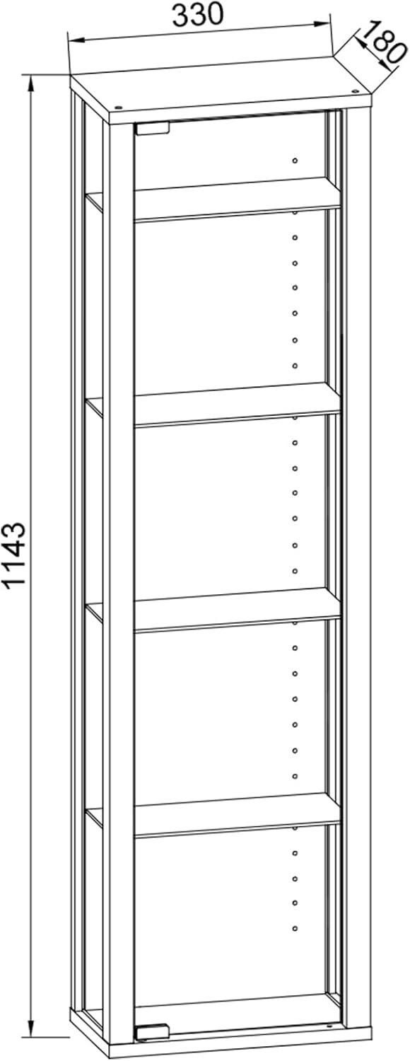 VCM 911788 Vitrine Wandvitrine Sammelvitrine Glasvitrine Wand Regal Schrank Glas Hängevitrine ohne B