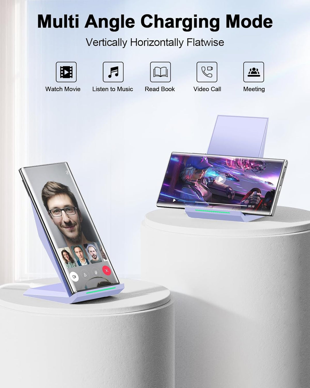Fast Wireless Charger,NANAMI kabelloses Ladegerät (mit USB C ladegerät 20W PD Adapter) für Apple iPh