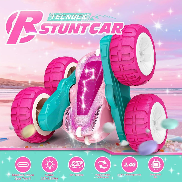 Tecnock 2025 Ferngesteuertes Auto mit 2.4 Ghz Fernbedienung 360°Flip Stunts Rc Auto Monstertruck mit