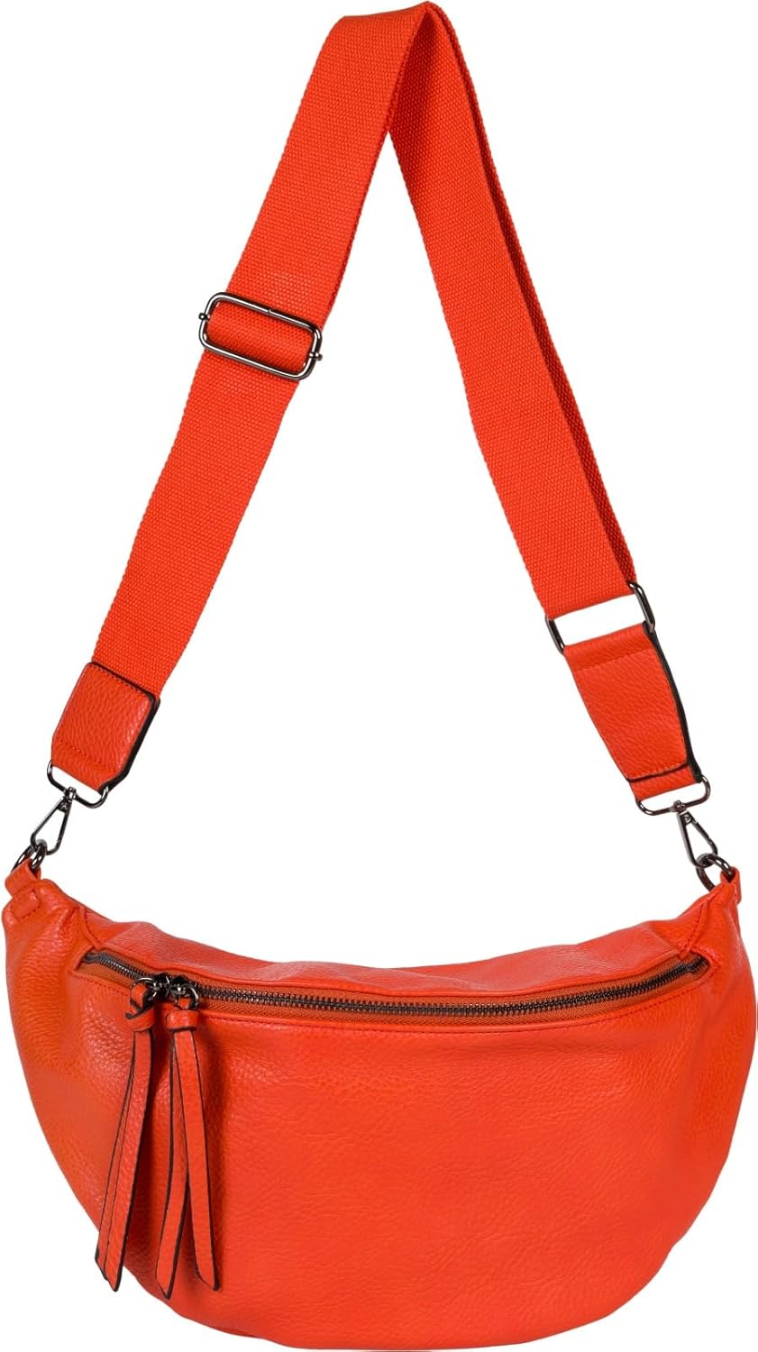 styleBREAKER Damen Halbmond Crossbody Schultertasche, abnehmbarer verstellbarer Schultergurt, Einfar