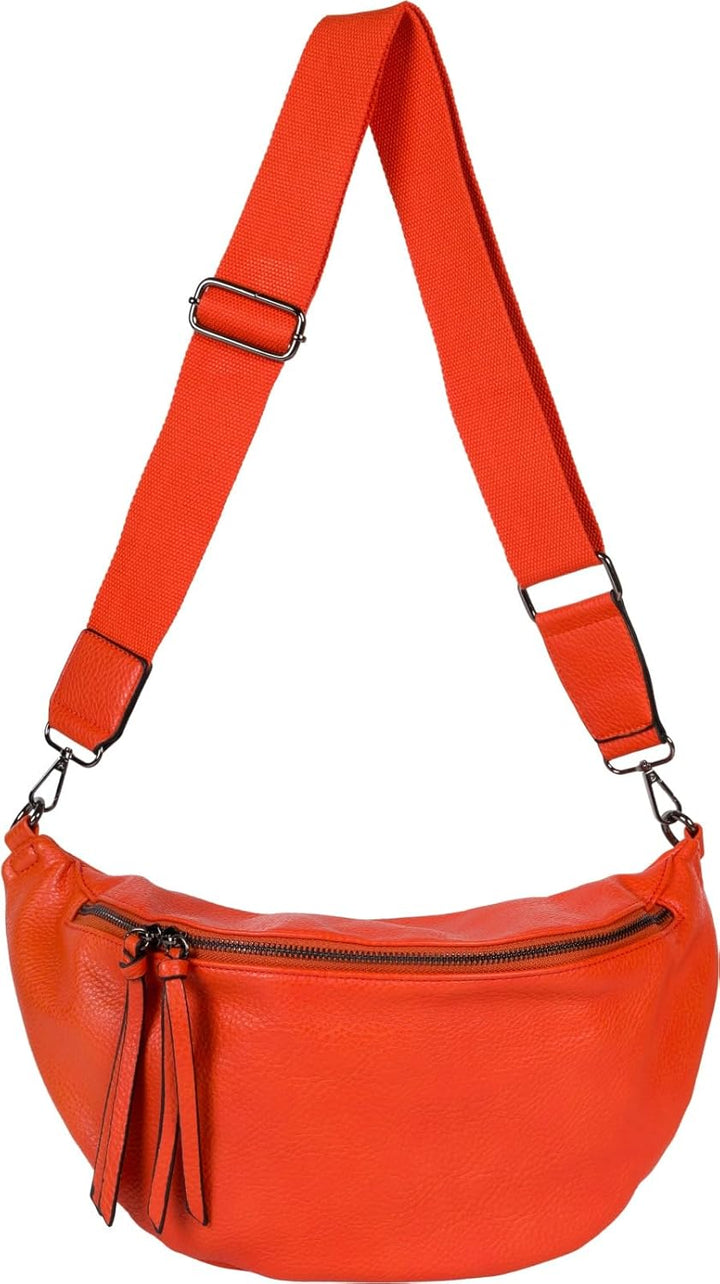 styleBREAKER Damen Halbmond Crossbody Schultertasche, abnehmbarer verstellbarer Schultergurt, Einfar