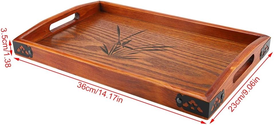 Duokon Tee-Tablett aus Massivholz Kaffee elegant Sushi Bocadillos Essteller für Tee Kaffee Mahlzeite