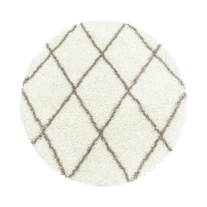 Shaggy Runder Hochflor Teppich Wohnzimmer Schlafzimmer Teppich Rund Deko Rautenmuster Modernes Desig
