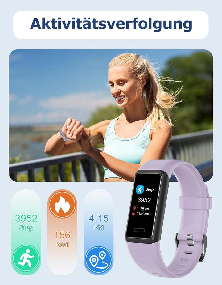 Cloudpoem Fitness Tracker,Fitnessuhr für Damen Herren mit Pulsuhr,Schrittzähler,Kalorienzähler,Schla