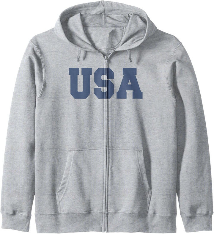 USA Simple Block Blue Text Kapuzenjacke