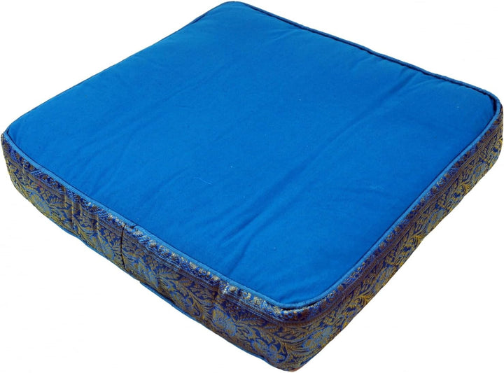GURU SHOP Orientalisches Eckiges Patchwork Kissen 50 cm, Sitzkissen, Bodenkissen mit Baumwollfüllung