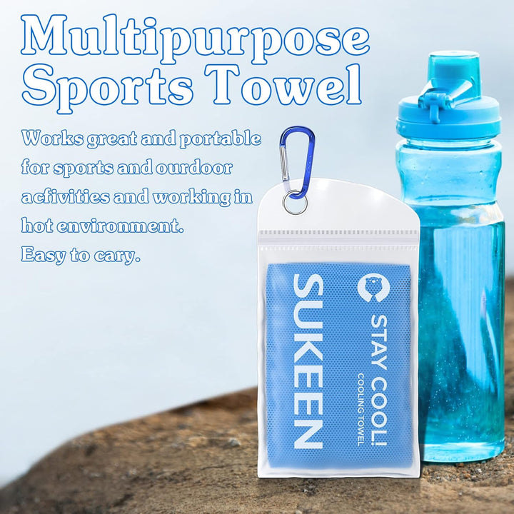 Sukeen Kühlendes Handtuch, 4er Set Kühlhandtuch Cool Towel, Gym Handtuch, Eishandtuch Kühltuch Hals,