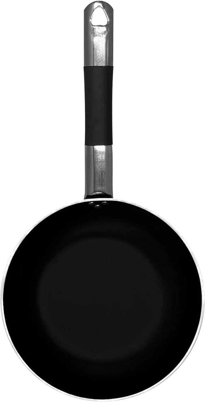 Pentole Agnelli ALSC111BSSC24 Schwarzschwarzes, hochsalziges Senkaluminium mit kühlem Edelstahlrohrg