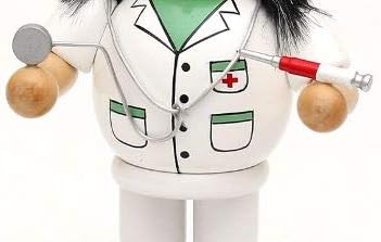 Dekohelden24 Holz Räuchermann Arzt, L/B/H: 9,5 x 8 x 19 cm. 19 cm Arzt, 19 cm Arzt