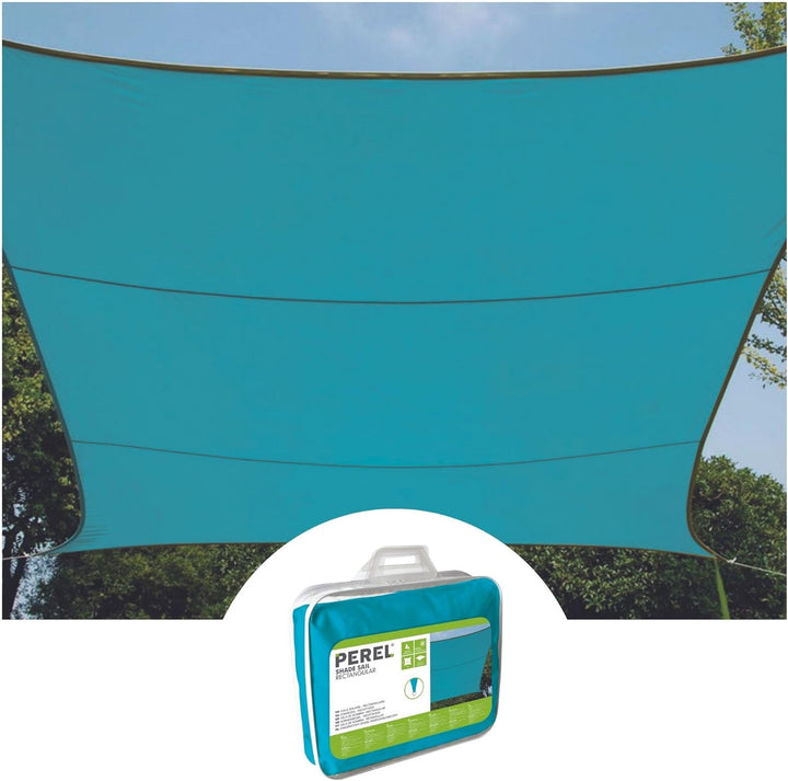 Perel GSS4430BL Sonnensegel - Rechteckig, Himmelblau, 400 x 300 x 0.2 cm, Himmelblau