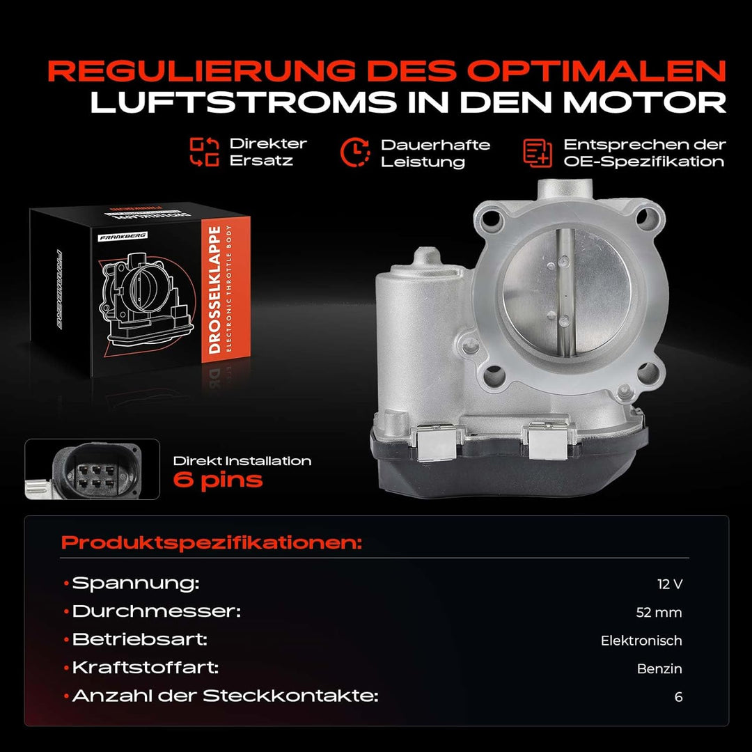 Frankberg 1x Drosselklappe Drosselklappenstutzen Kompatibel mit A3 8P1 1.4L 2007-2012 Leon 1P1 1.4L