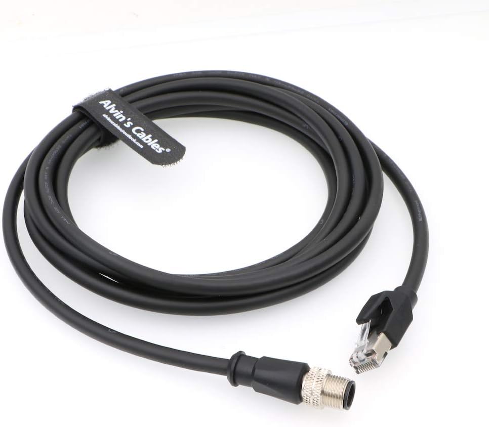 Alvin's Cables M12 D-Code 4-Pin Stecker auf RJ45 Ethernetkabel Hochflexibel für Industrielle Kameras