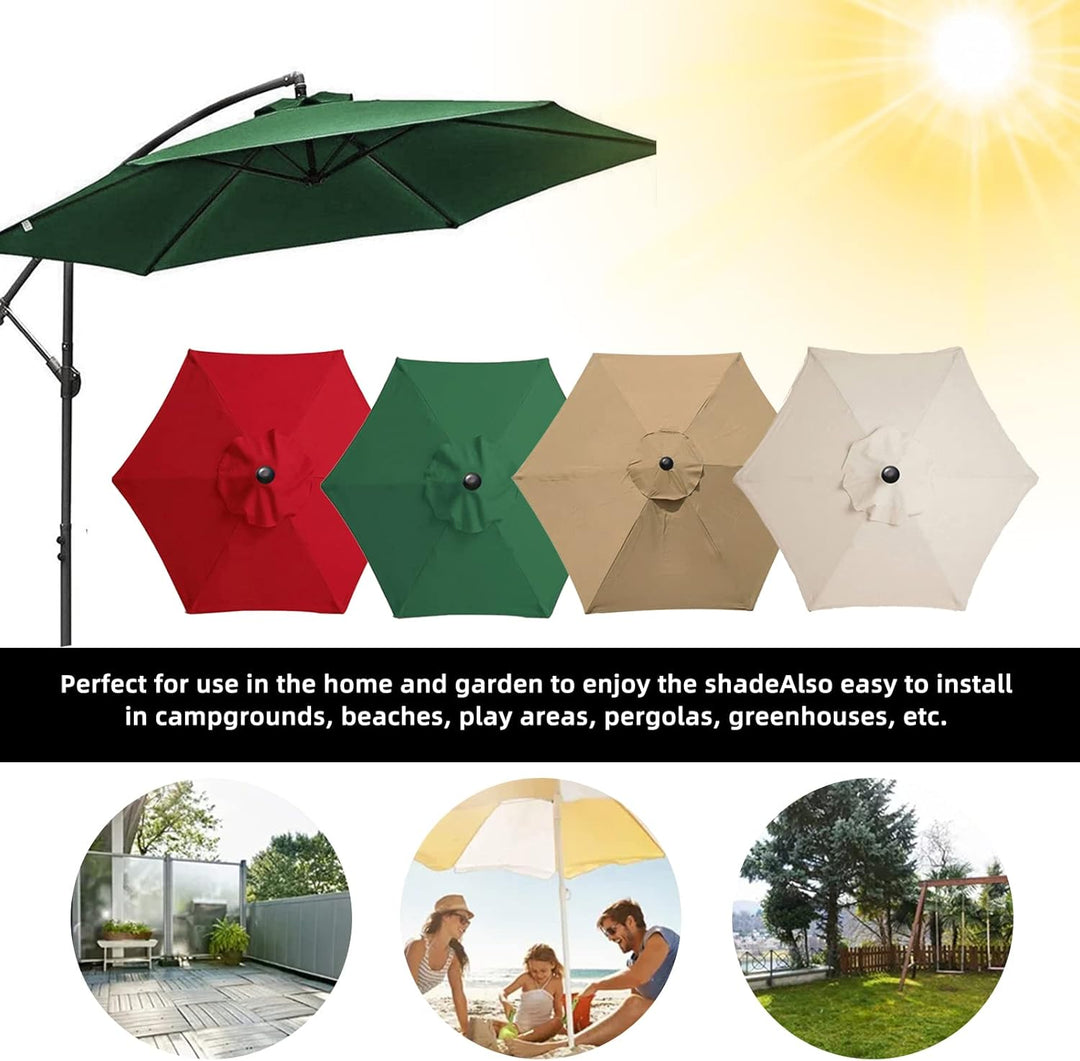 Sonnenschirm Ersatz 2.7m/3m,Sonnenschirm Stoffbezug 6 oder 8 Rippen,Baldachin Abdeckung Outdoor Mark