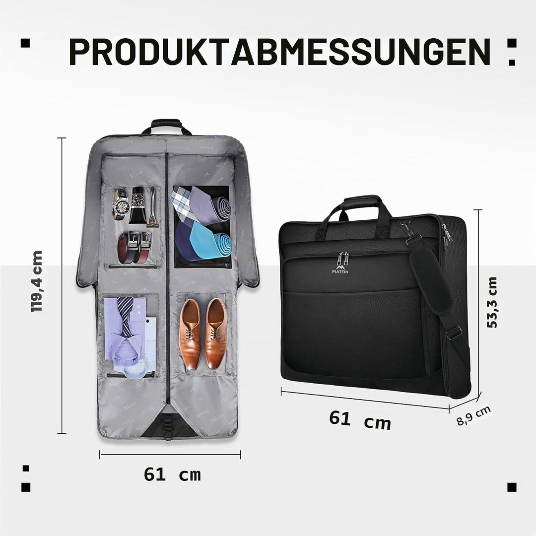 MATEIN Kleidersäcke, grosse Anzug-Reisetasche mit Taschen & Schultergurt für Geschäftsreise, wasserd