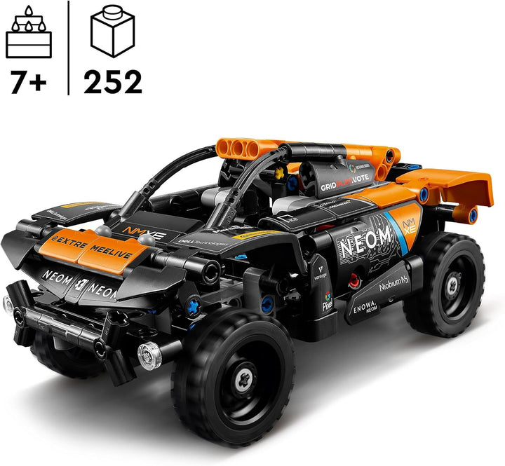 LEGO Technic NEOM McLaren Extreme E Race Car Set, Auto-Spielzeug mit Rückziehmotor & Technic Schwerl